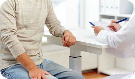 мужчина разговаривает с врачом